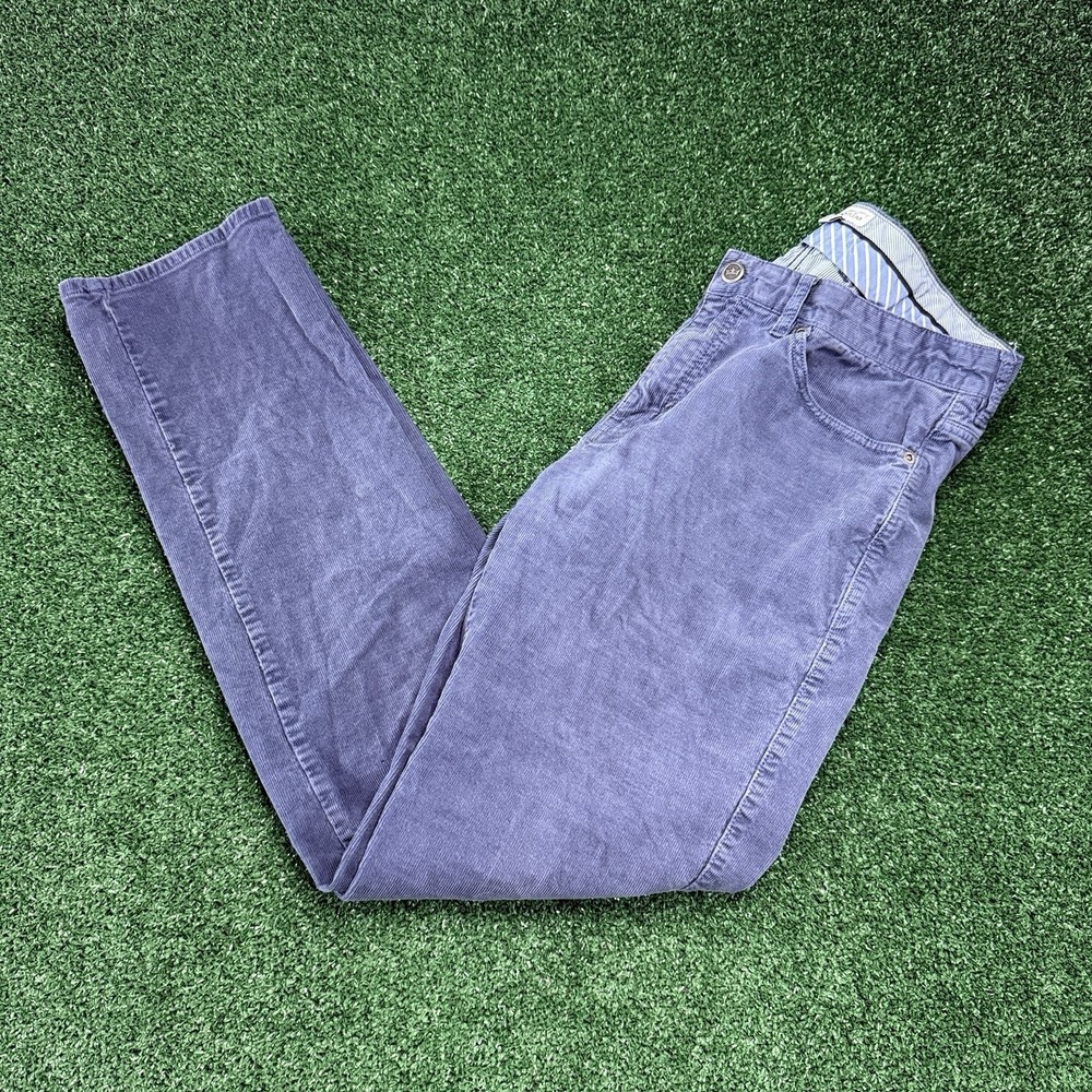 Peter Millar Men's Corduroy Straight Slim Chino Pants Size 34x32 Blue